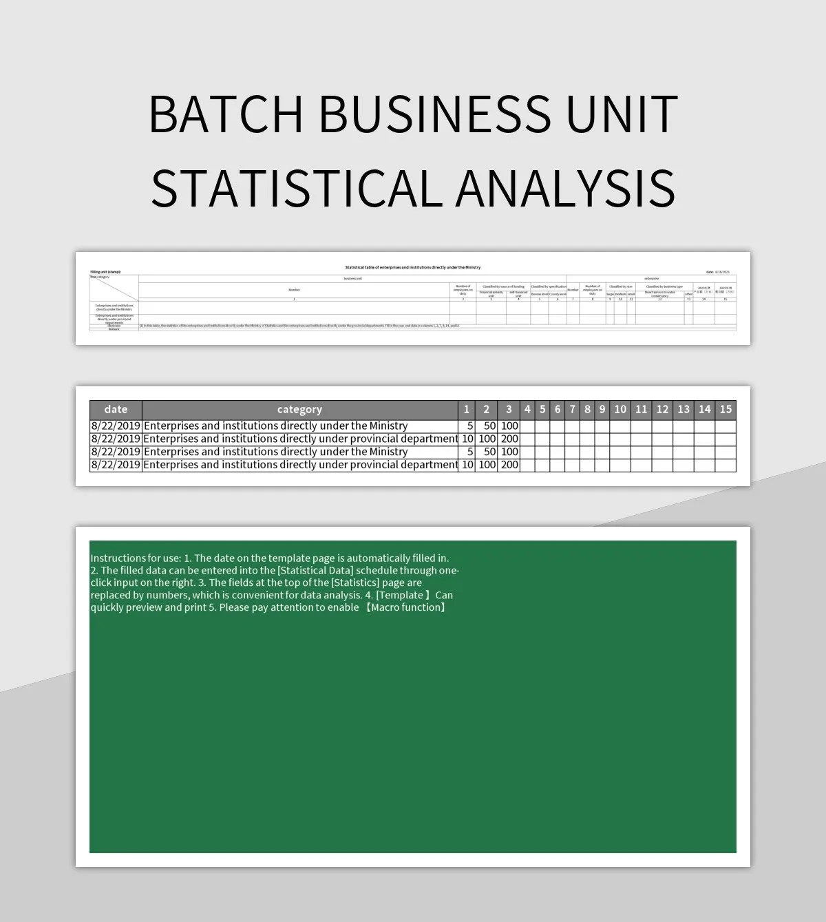 Batch Business Unit Statistical Analysis Excel Template And Google