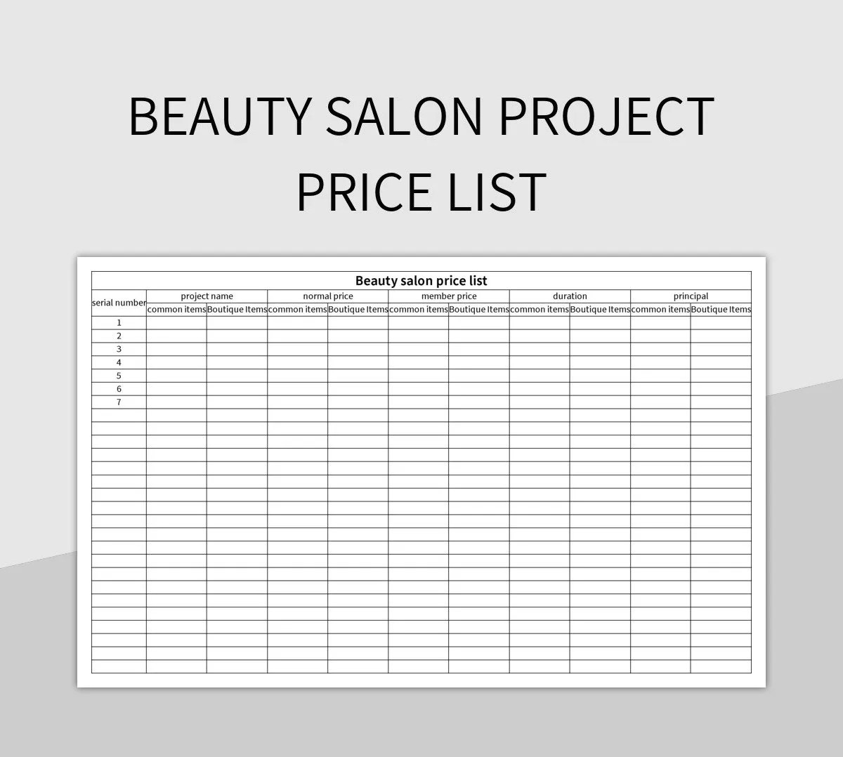 Beauty Salon Project Price List Excel Template And Google Sheets File For Free Download Slidesdocs Beauty Salon Project Price List Excel Template And Google Sheets File For Free Download Slidesdocs