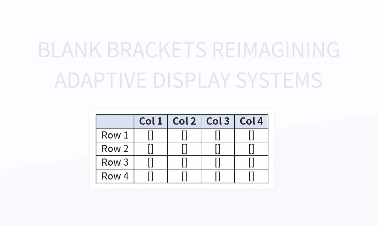 Blank Brackets Reimagining Adaptive Display Systems Excel Template And