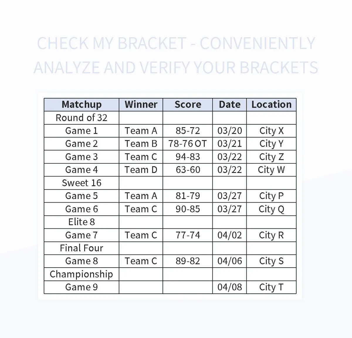 Check My Bracket Conveniently Analyze And Verify Your Brackets Excel