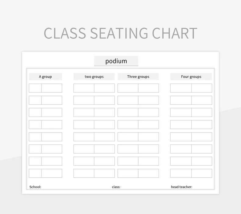 Free Seating Charts Templates For Google Sheets And Microsoft Excel