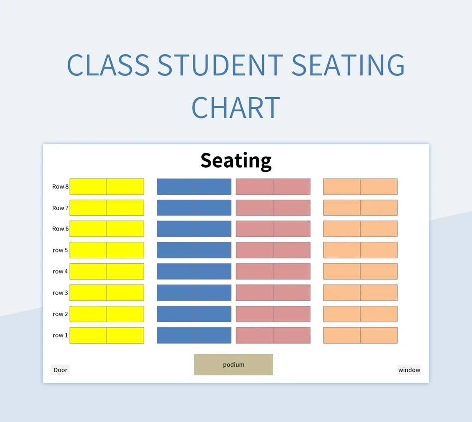 Free Seating Charts Templates For Google Sheets And Microsoft Excel