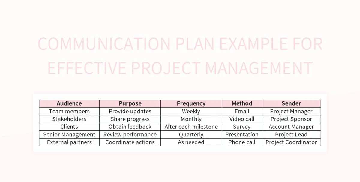 Example Of A Project Plan For Effective Project Management Excel