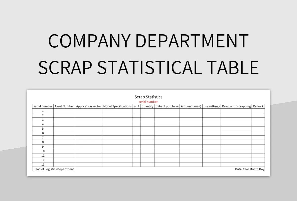 Free Scrap Templates For Google Sheets And Microsoft Excel Slidesdocs