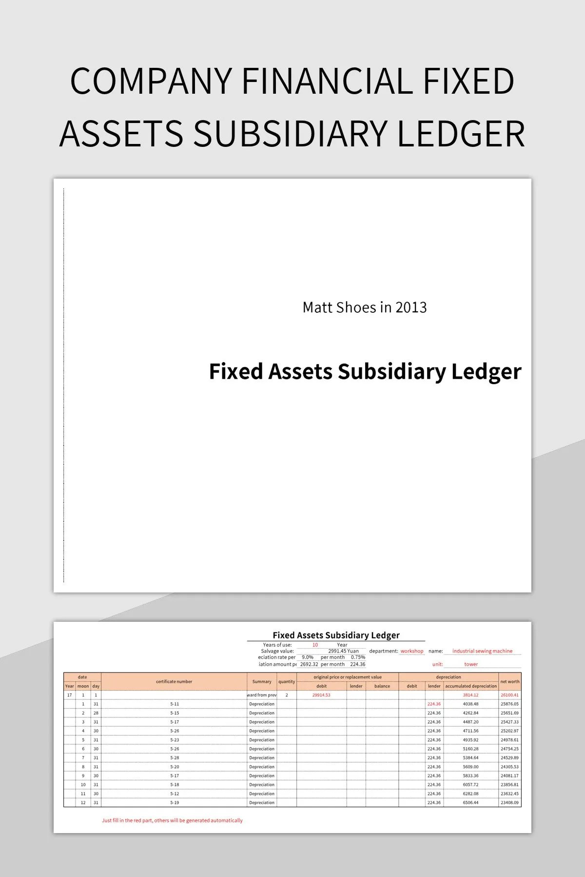 Free Fixed Assets Subsidiary Ledger Templates For Google Sheets And