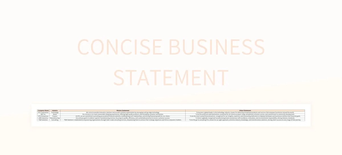 Free Business Statement Templates For Google Sheets And Microsoft Excel Slidesdocs