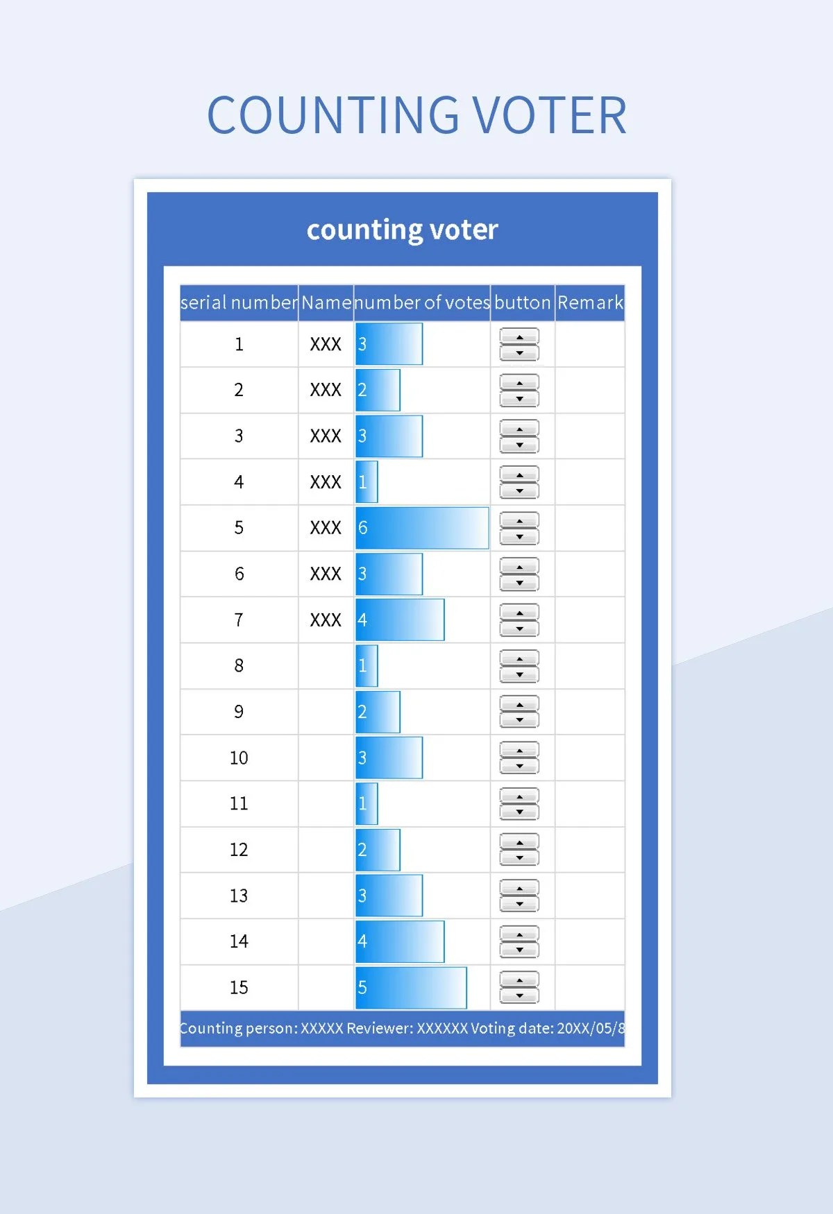 Counting Voter Excel Template And Google Sheets File For Free Download