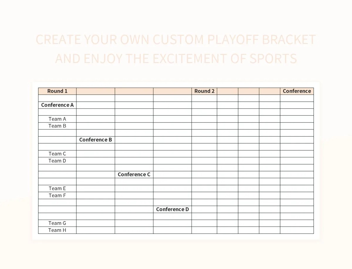 Free Custom Playoff Bracket Templates For Google Sheets And Microsoft Excel Slidesdocs