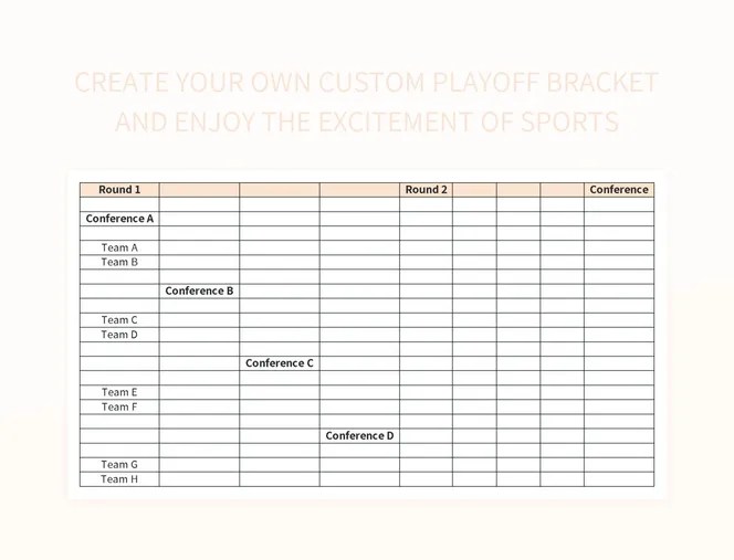 Free Custom Playoff Bracket Templates For Google Sheets And Microsoft Excel Slidesdocs