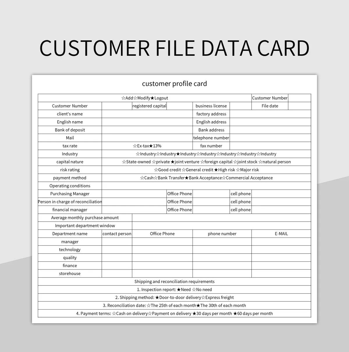Free Data Card Templates For Google Sheets And Microsoft Excel Slidesdocs
