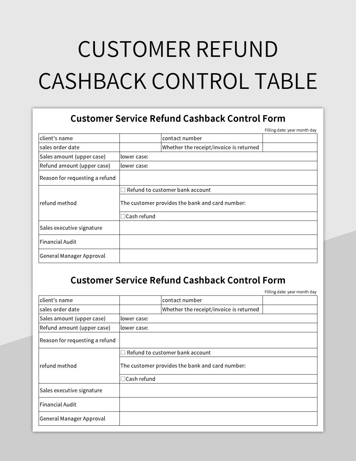 Free Customer Refund Templates For Google Sheets And Microsoft Excel
