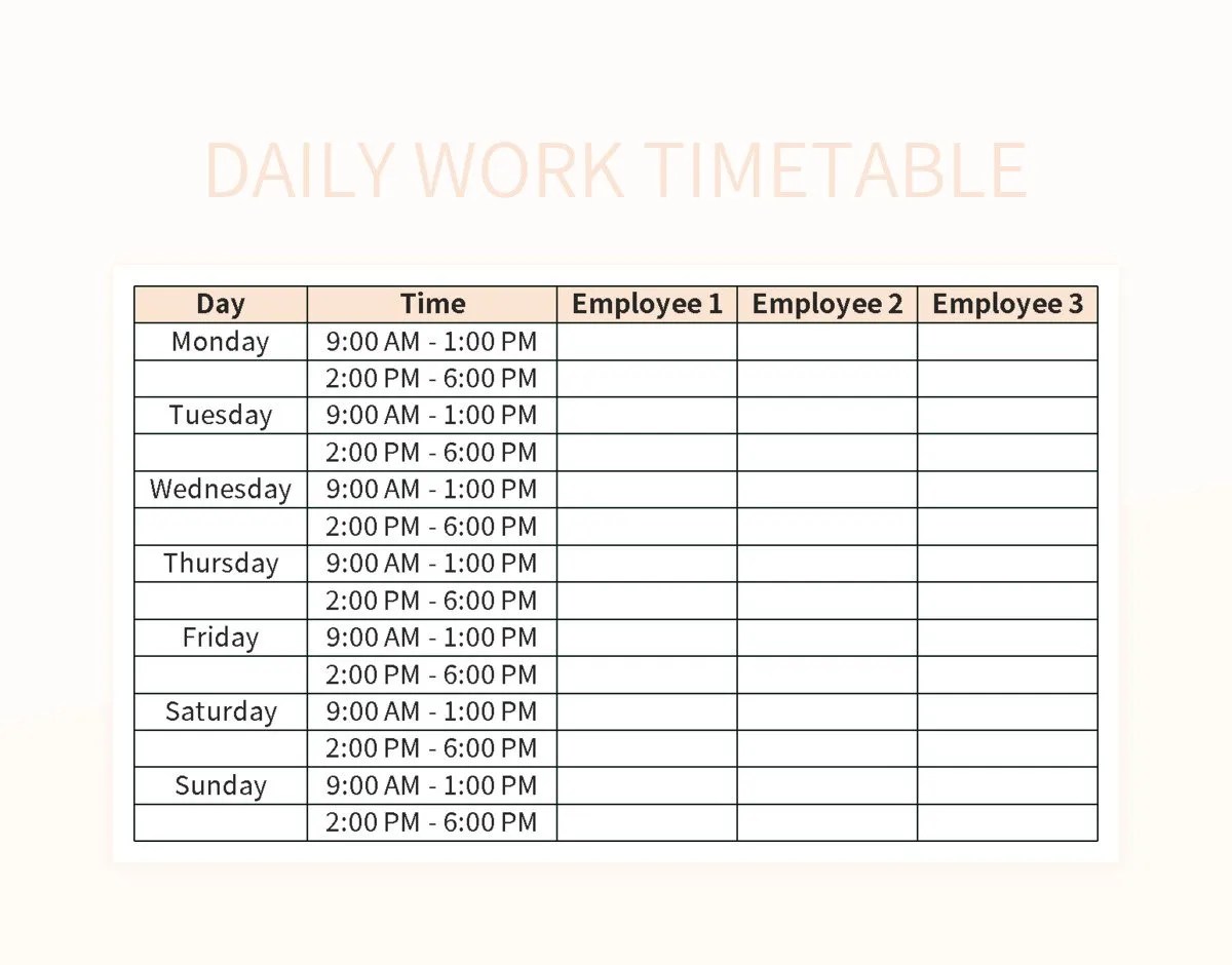Streamline Your Daily Schedule With An Efficient Timetable Excel
