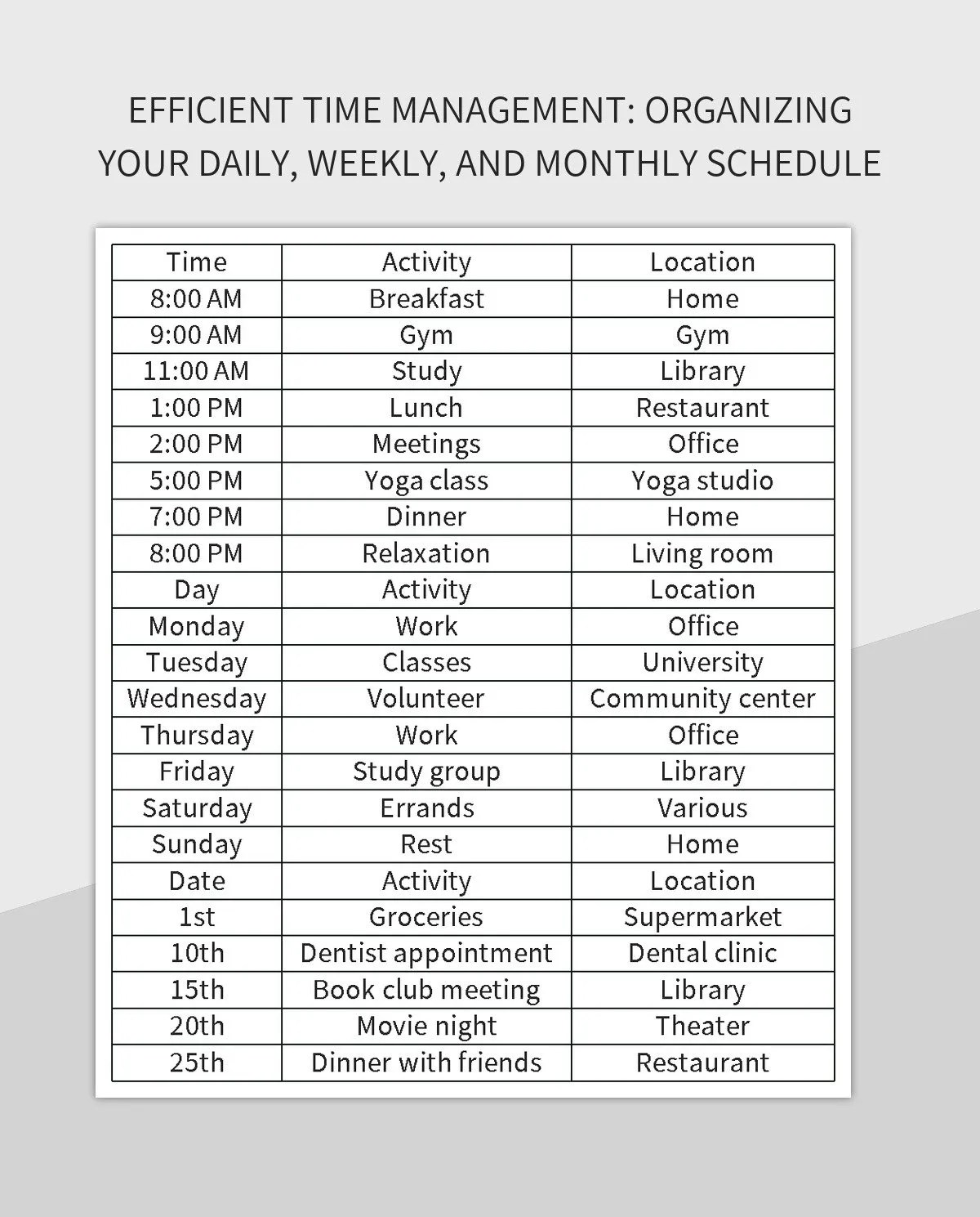 Managing Your Weekly Schedule Essential Tips For Effective Time