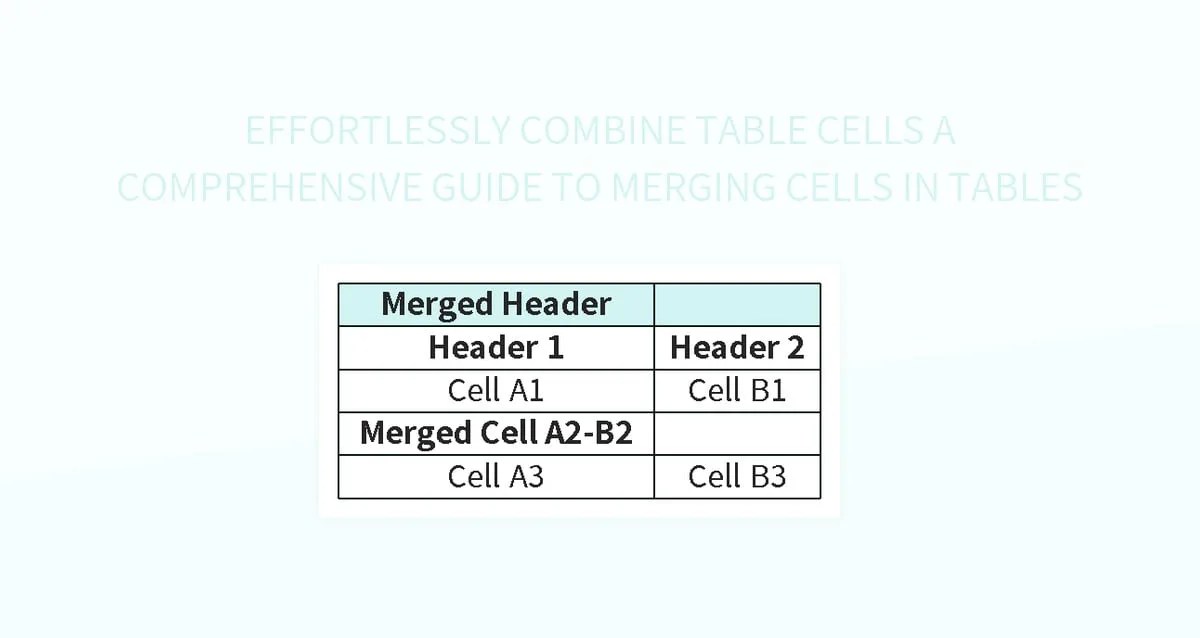 Effortlessly Combine Table Cells A Comprehensive Guide To Merging Cells
