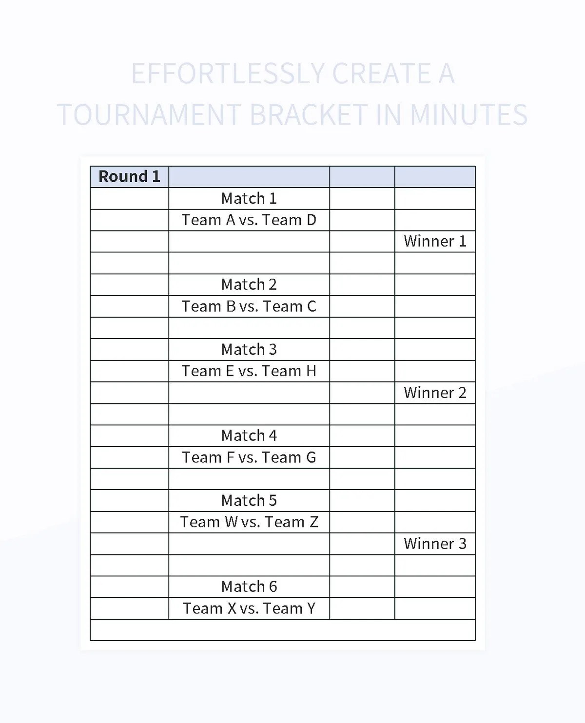 Effortlessly Create A Tournament Bracket In Minutes Excel Template And Google Sheets File For