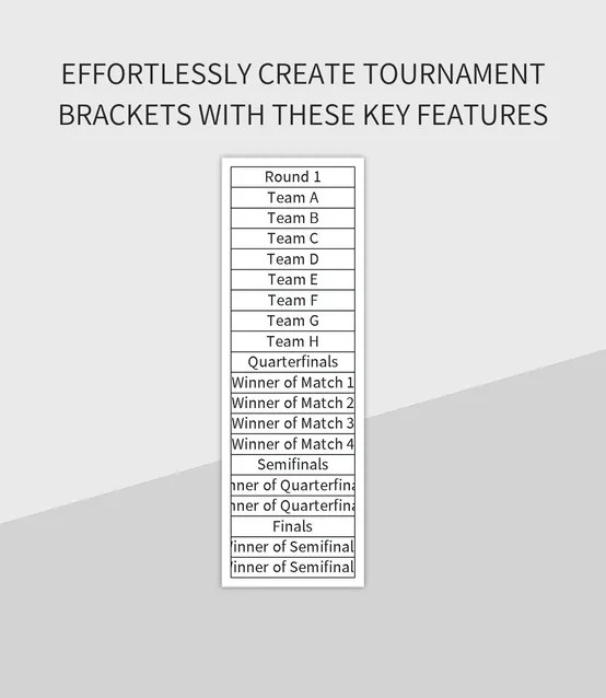 Effortlessly Create Tournament Brackets With These Key Features Excel Template And Google Sheets