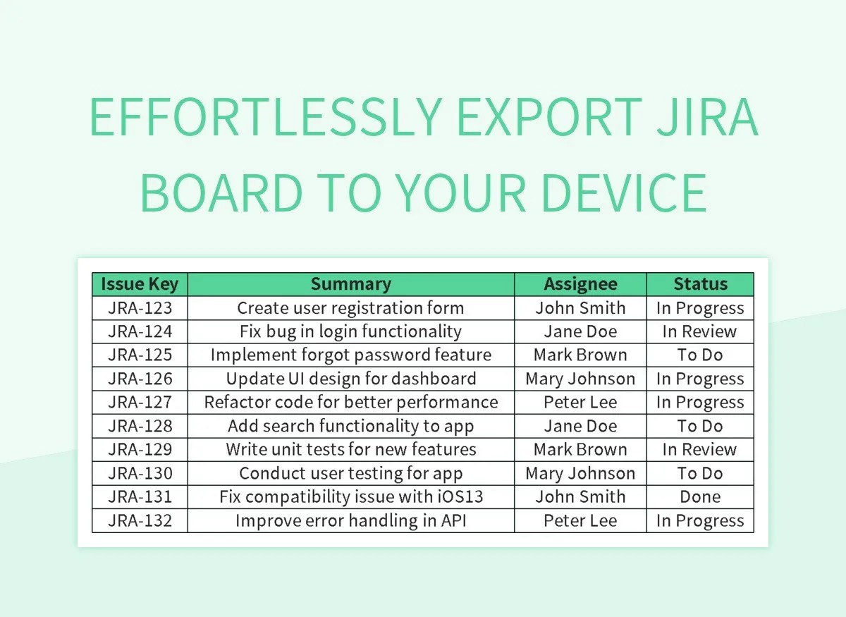 Effortlessly Export Jira Board To Your Device Excel Template And Google