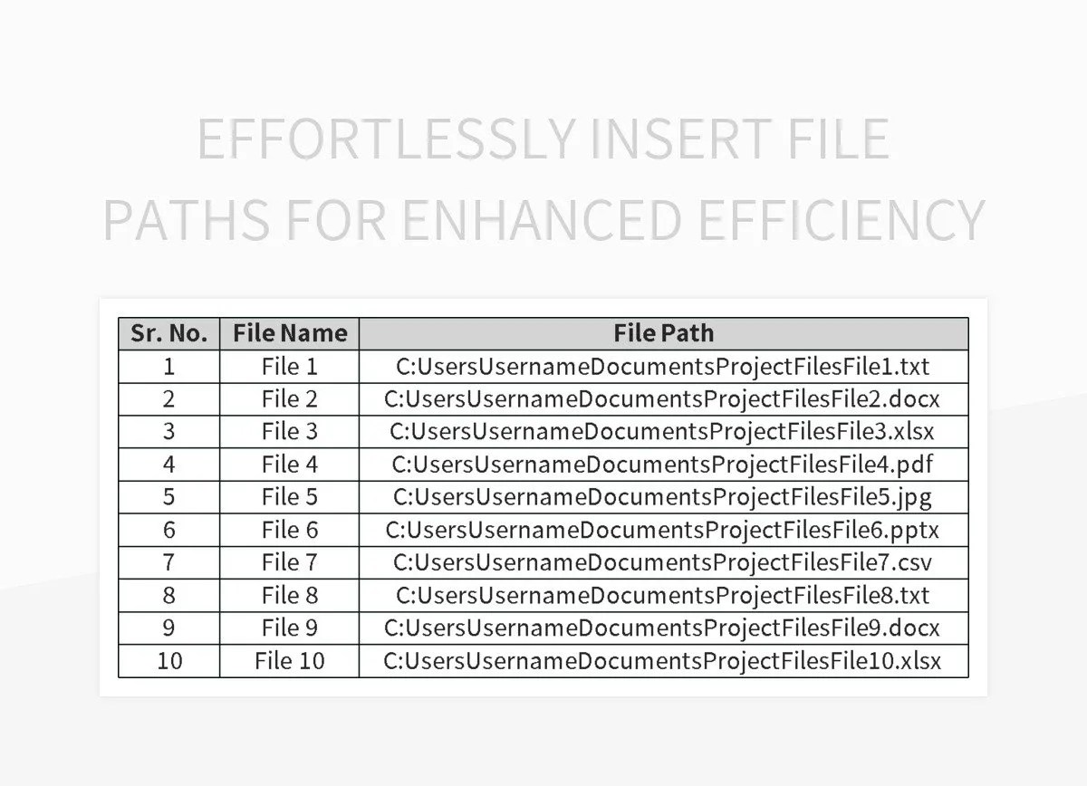 Free Insert File Path Templates For Google Sheets And Microsoft Excel