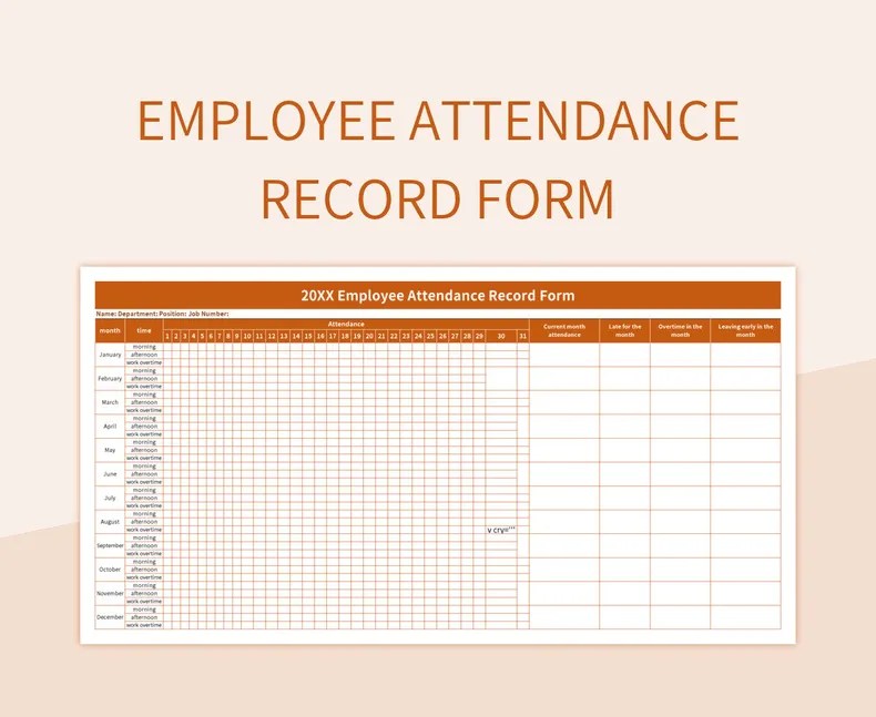 Employee Attendance Record Form Excel Template And Google Sheets File