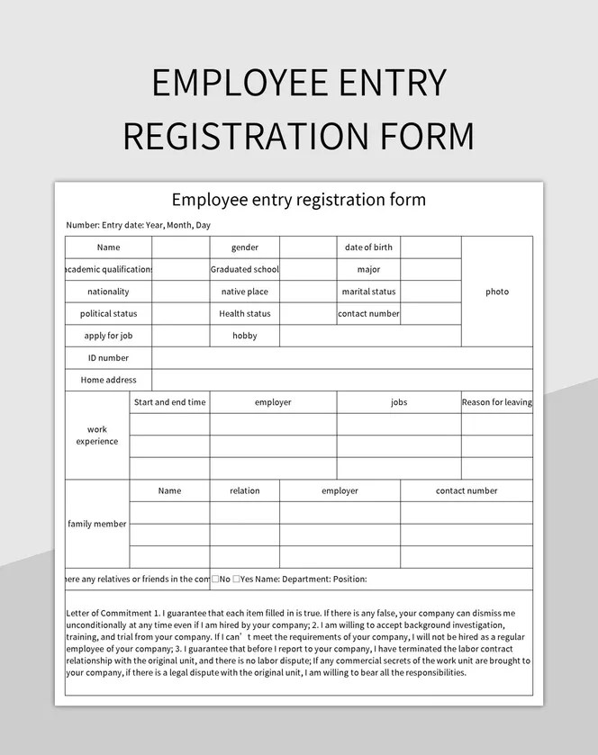 Free Employee Registration Form Templates For Google Sheets And