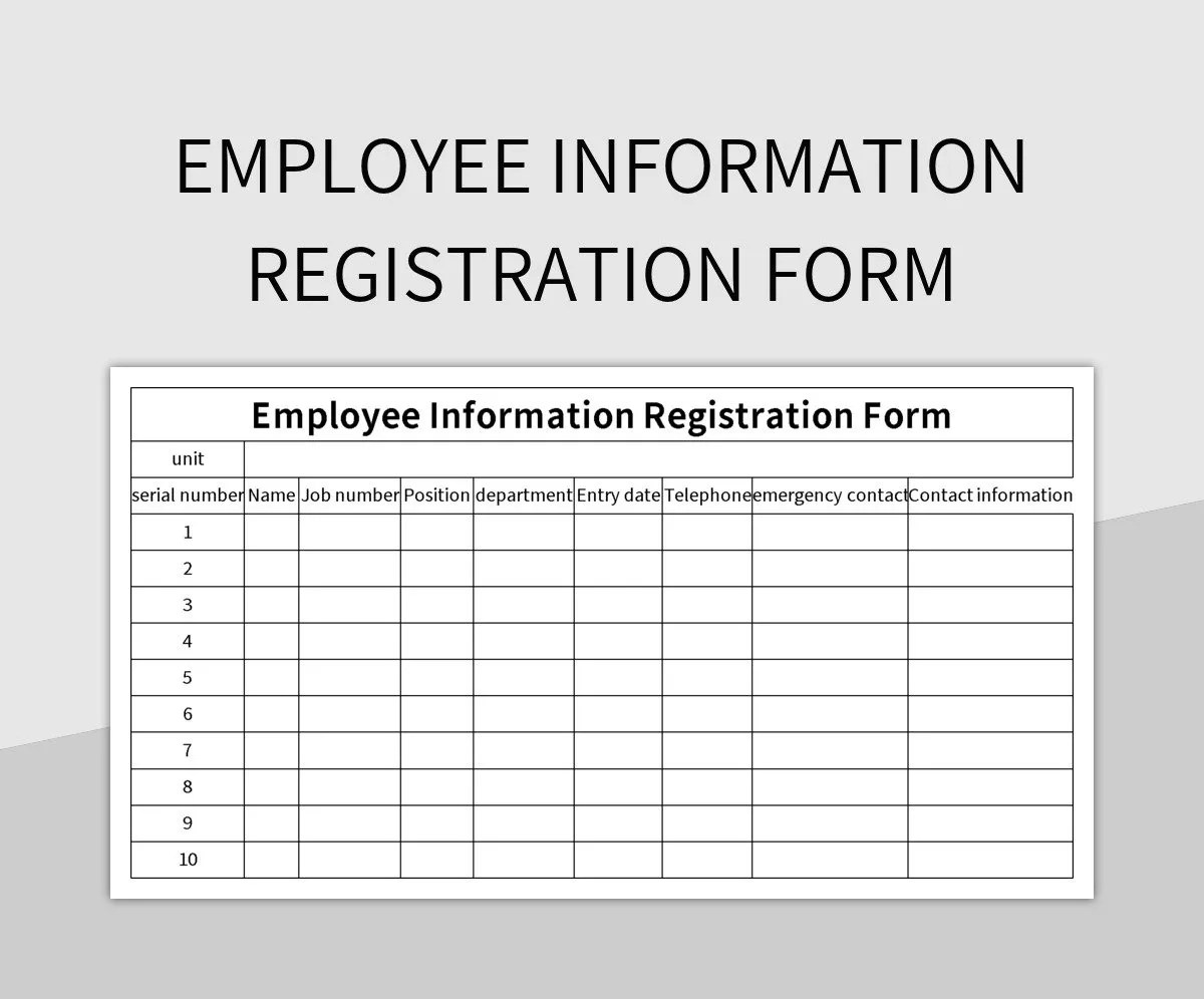 Free Employee Information Registration Form Templates For Google Sheets