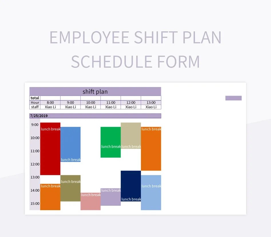 Employee Shift Plan Schedule Form Excel Template And Google Sheets File