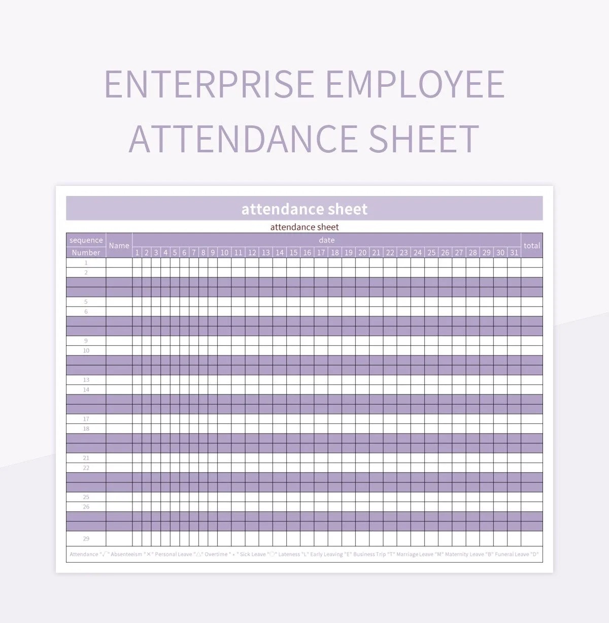Enterprise Attendance Performance Appraisal Sheet Excel Template And