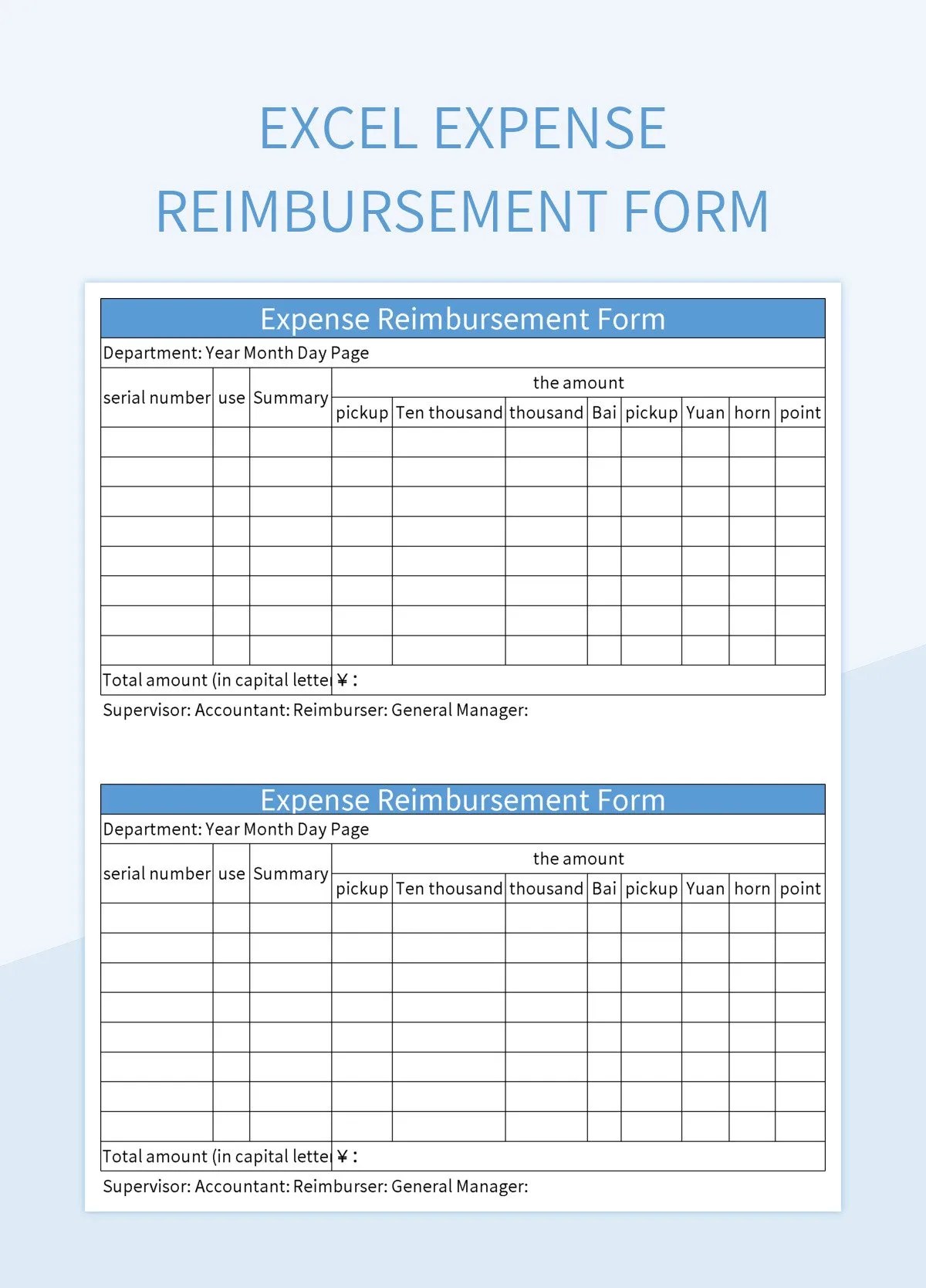 Excel Expense Reimbursement Form Excel Template And Google Sheets File