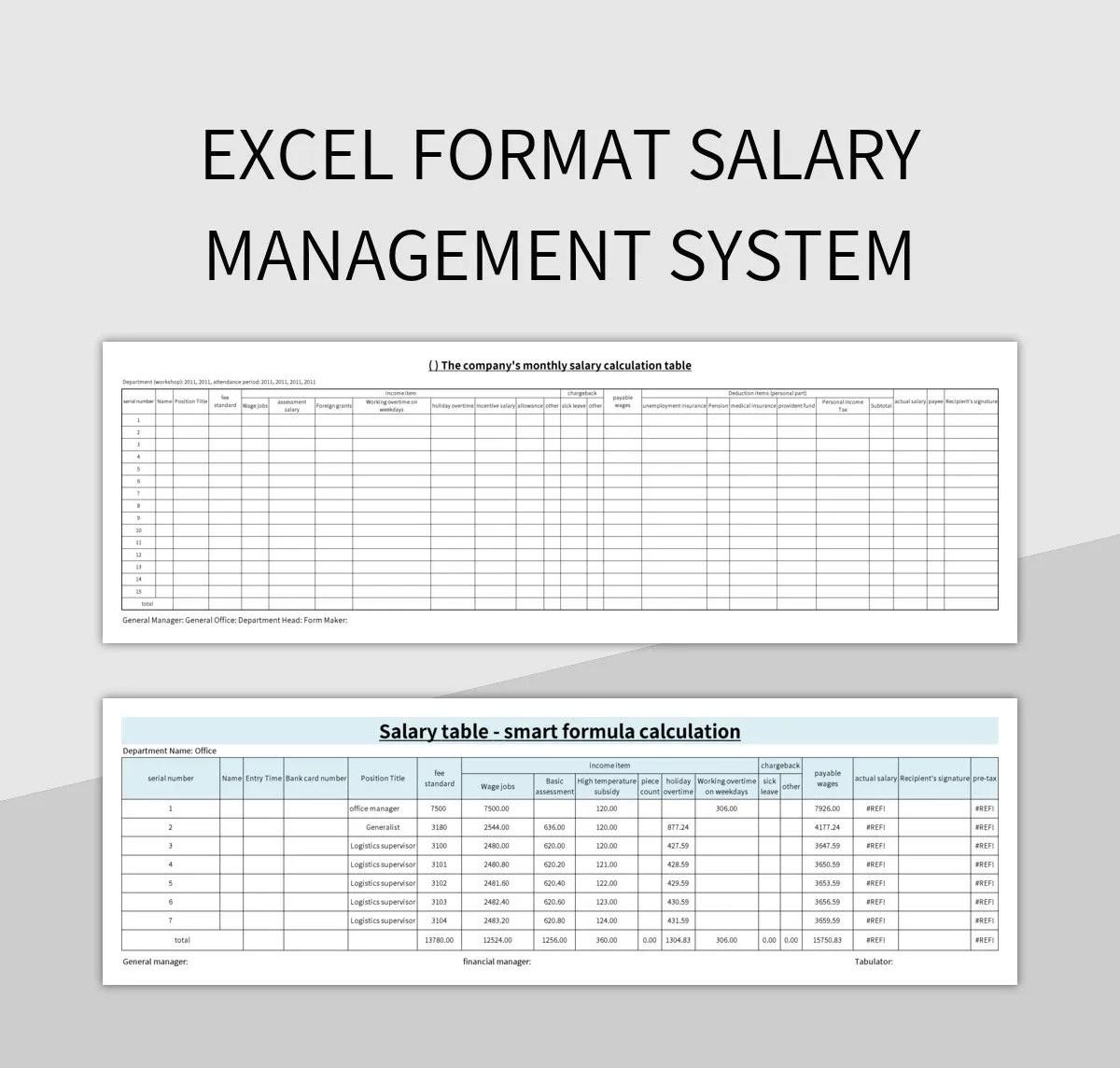 EXCEL Format Salary Management System Excel Template And Google Sheets