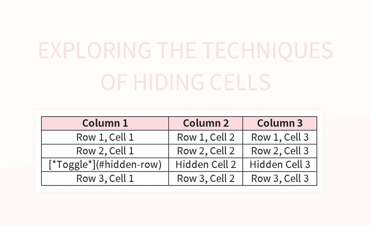 Exploring The Techniques Of Hiding Cells Excel Template And Google