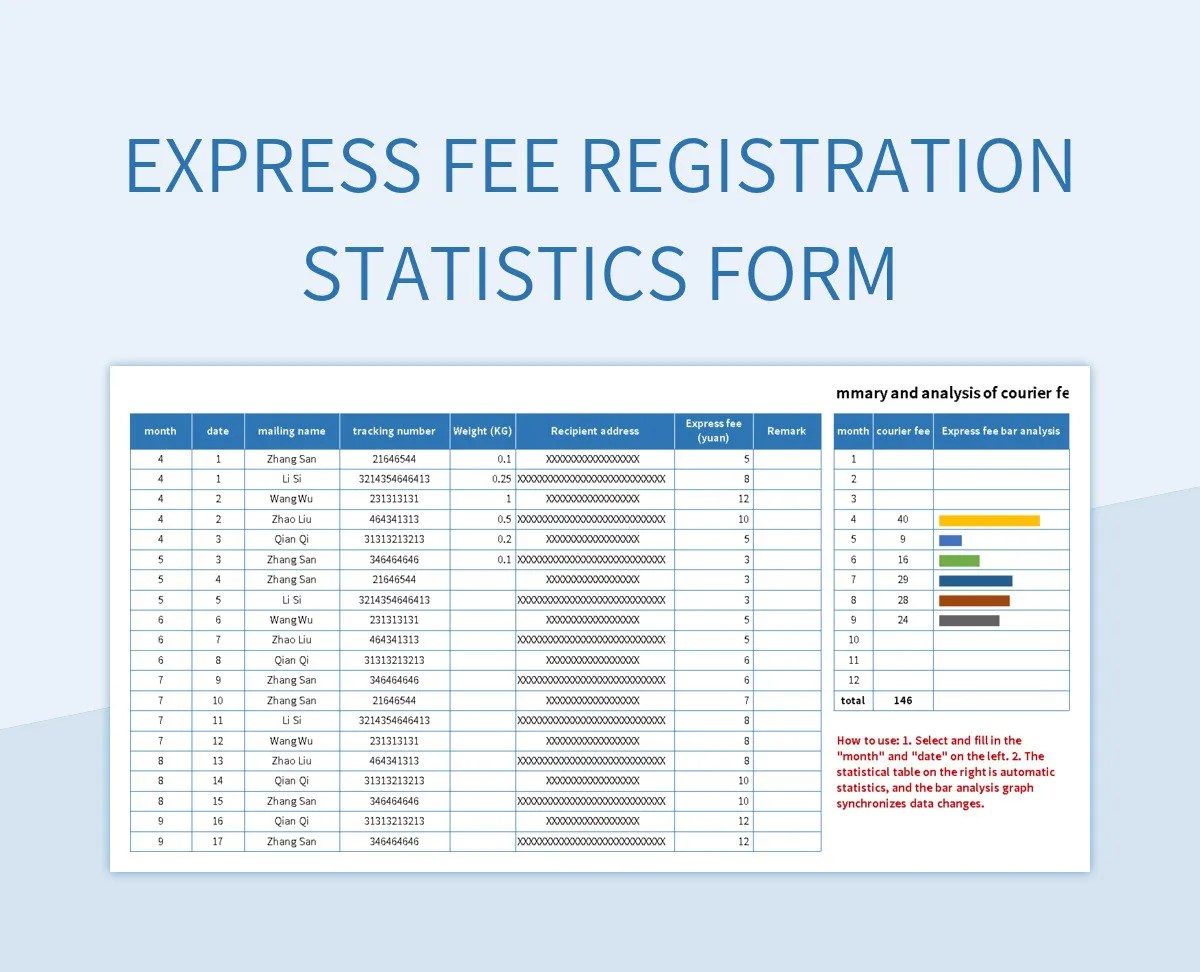 Free Courier Fee Registration Form Templates For Google Sheets And