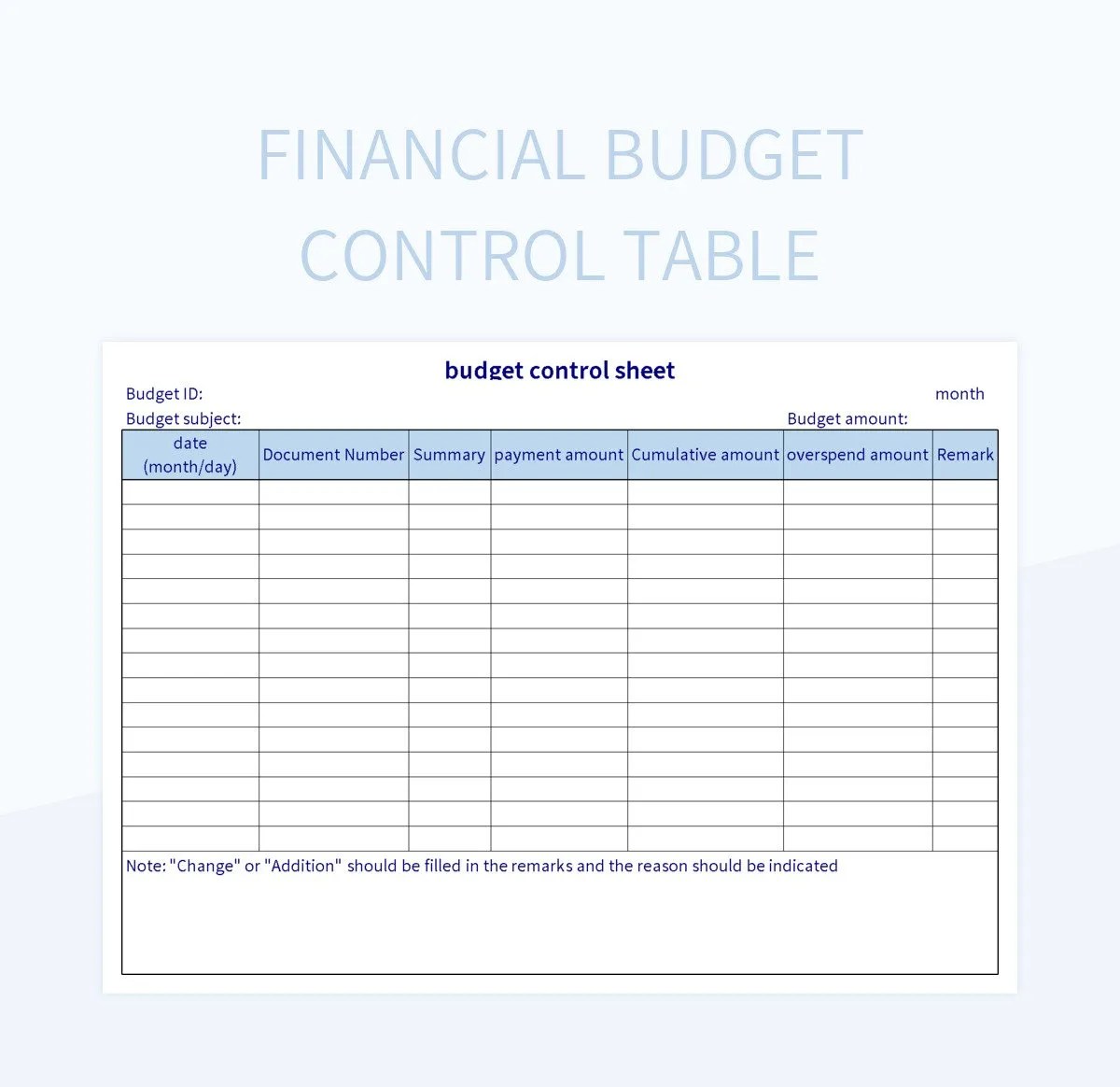 Financial Budget Table Excel Template And Google Sheets File For Free