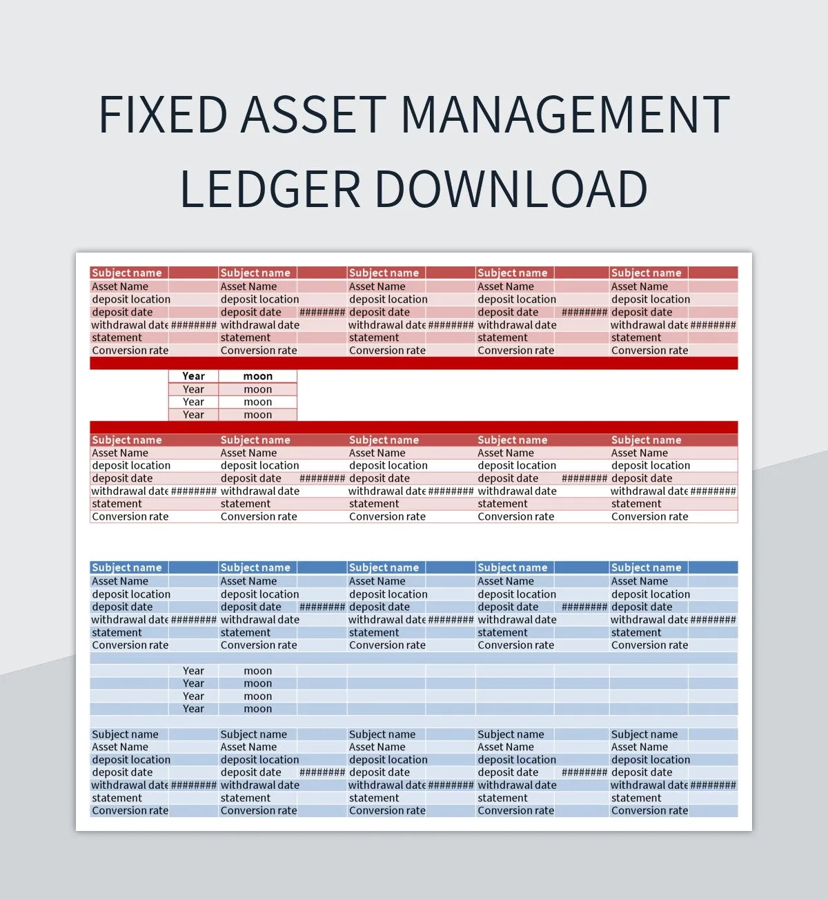 Fixed Asset Management Ledger Download Excel Template And Google Sheets