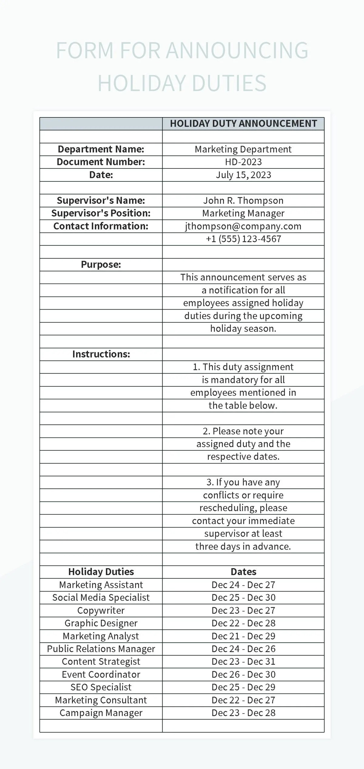 Free Holiday Calendar Templates For Google Sheets And Microsoft Excel