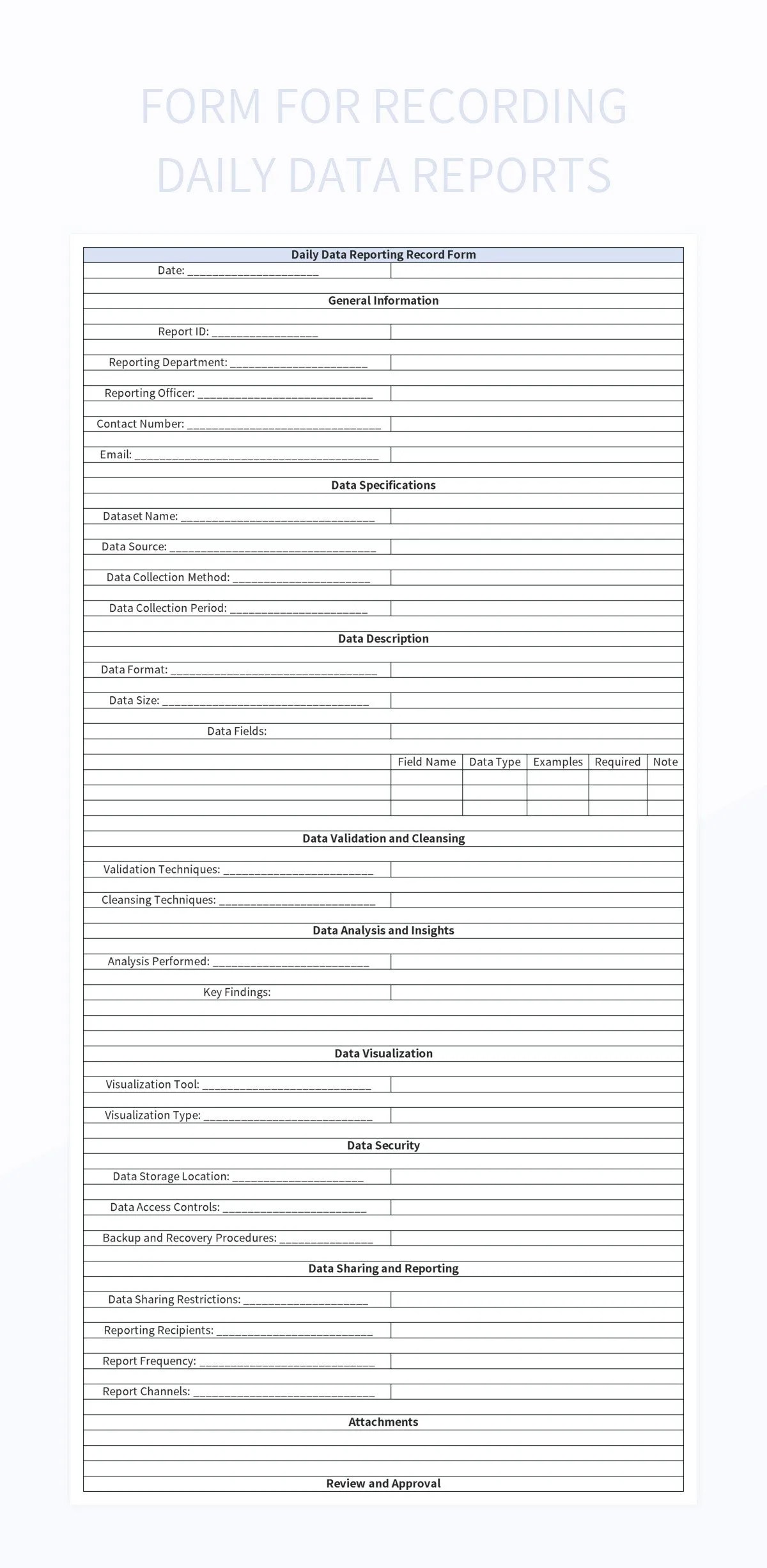 Free Data Recording Templates For Google Sheets And Microsoft Excel