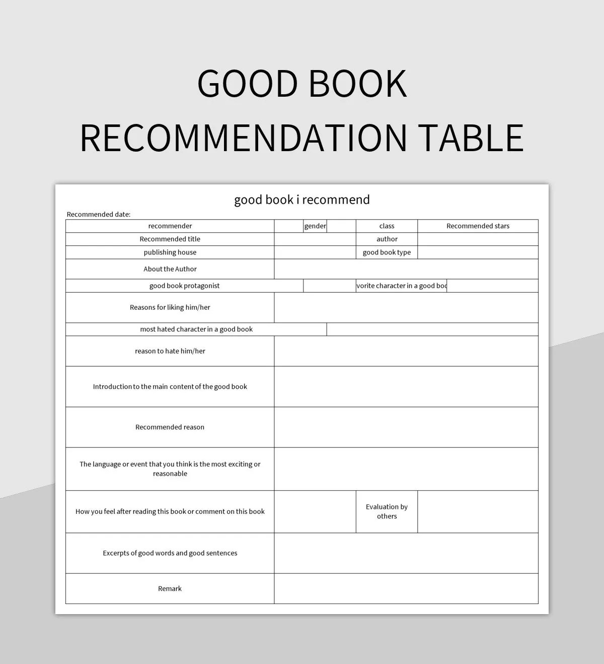 Free Book Templates For Google Sheets And Microsoft Excel Slidesdocs