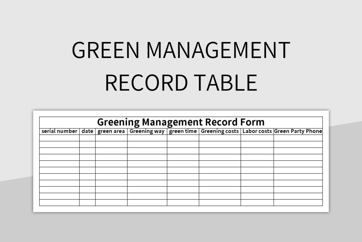 Free Green Management Record Sheet Templates For Google Sheets And