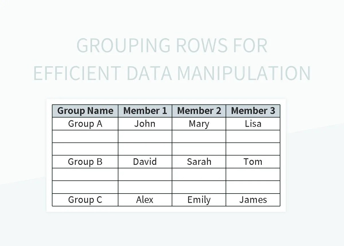 Grouping Rows For Efficient Data Manipulation Excel Template And Google