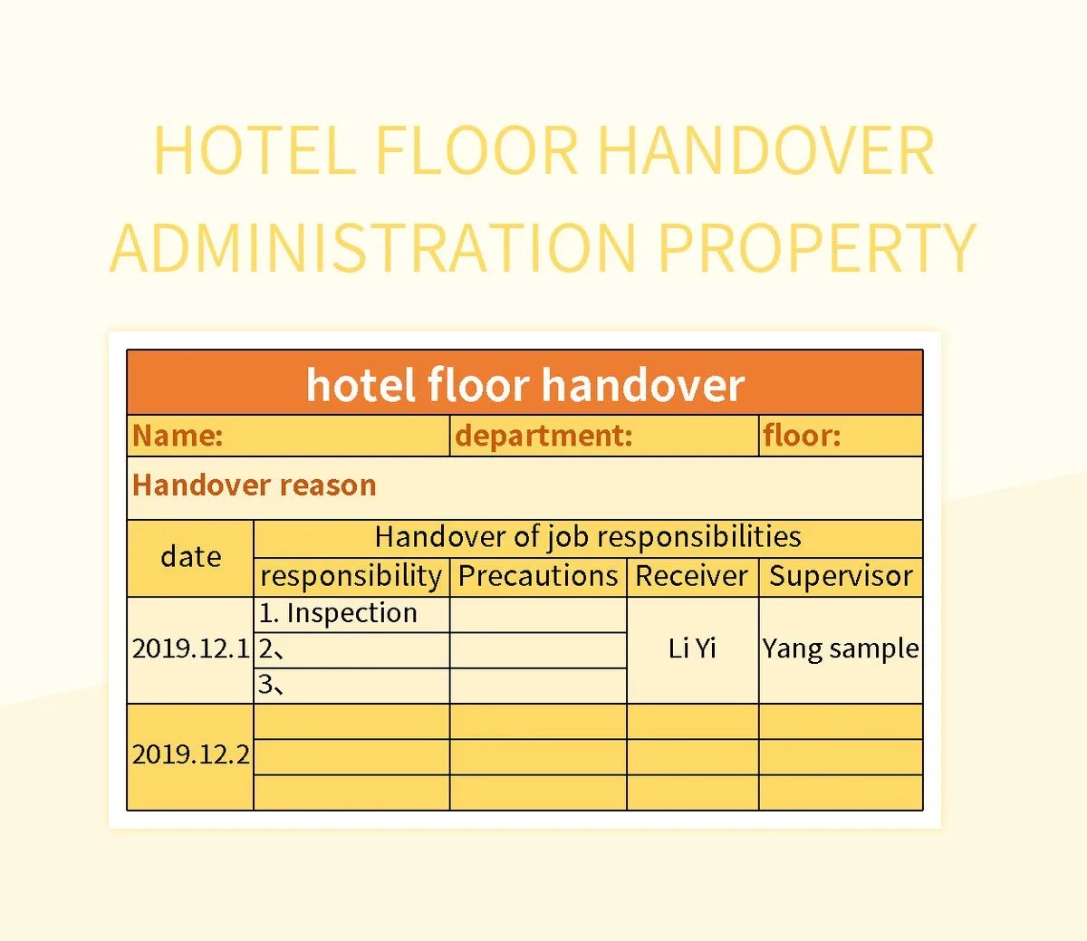 Free Floor Handover Templates For Google Sheets And Microsoft Excel