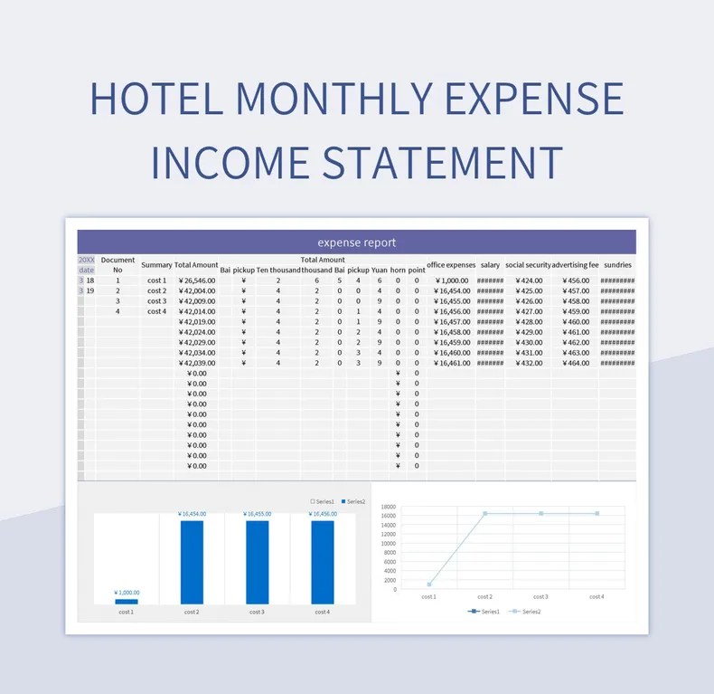 Hotel Monthly Expense Statement Excel Template And Google Sheets