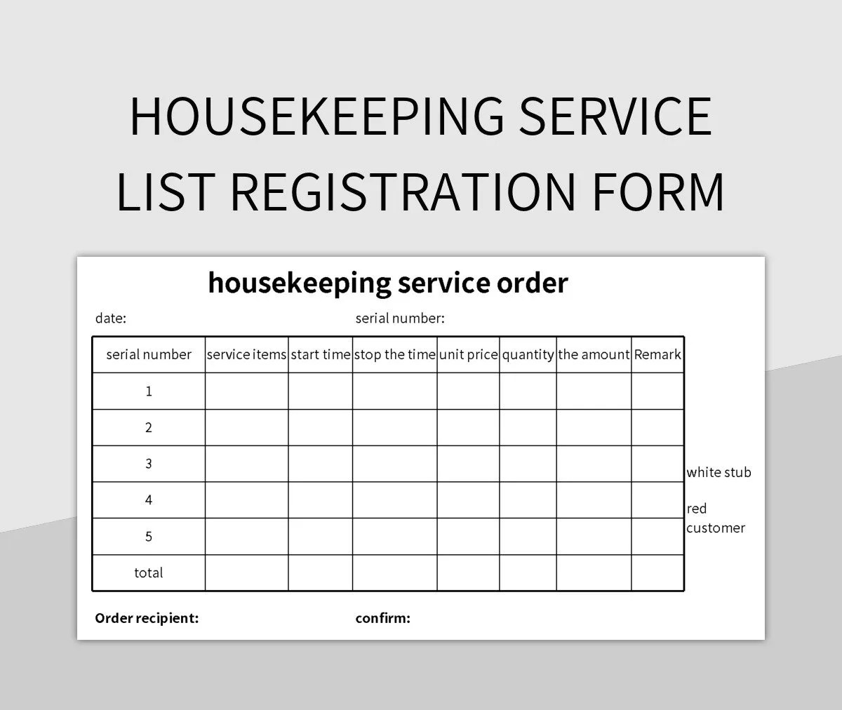Housekeeping Service Order List Excel Template And Google Sheets File