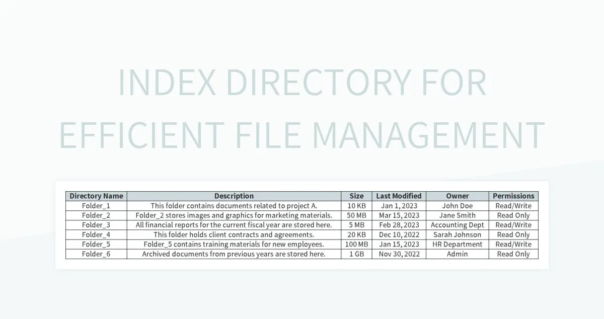 Free Efficient File Management Templates For Google Sheets And