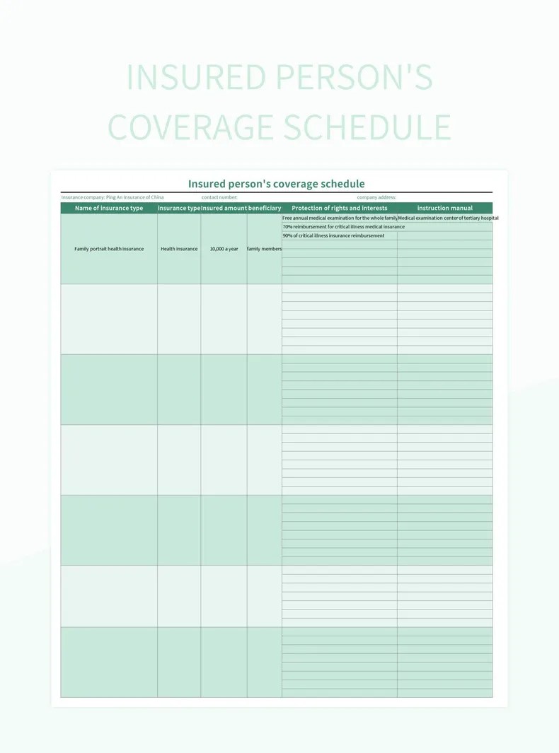 Free Coverage Templates For Google Sheets And Microsoft Excel Slidesdocs