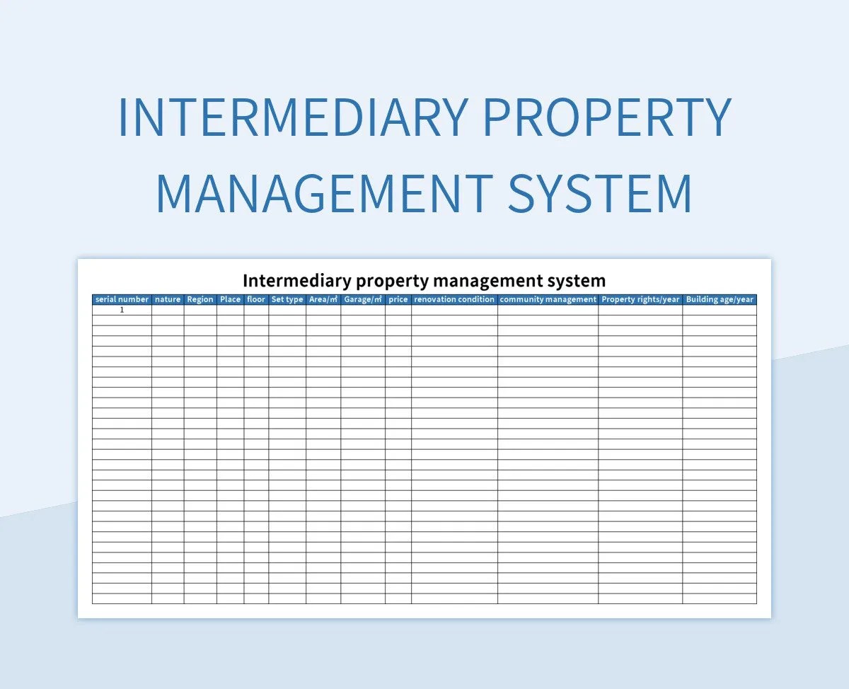 Intermediary Property Management System Excel Template And Google