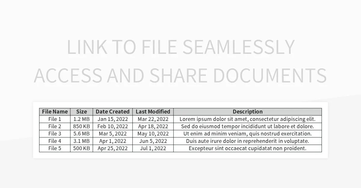 Link To File Seamlessly Access And Share Documents Excel Template And