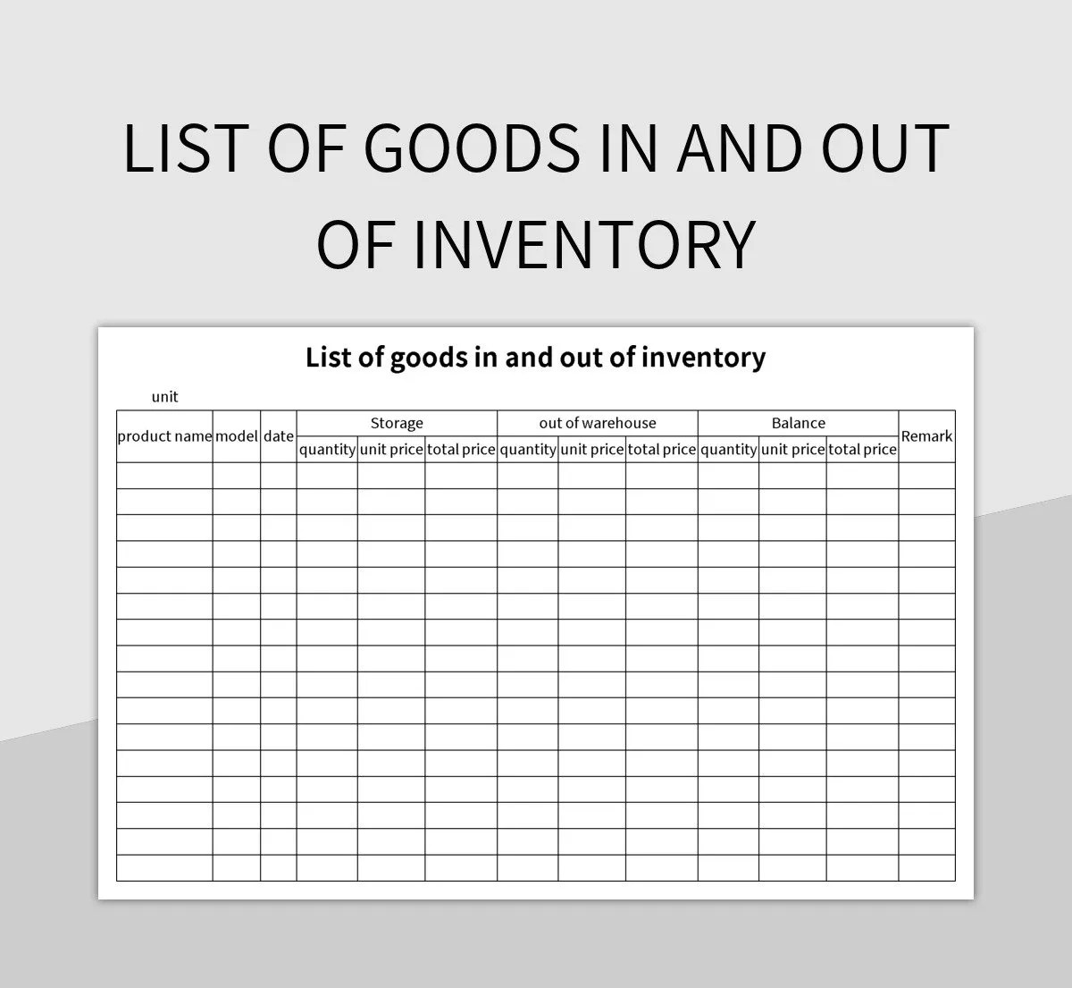List Of Goods In And Out Of Inventory Excel Template And Google Sheets