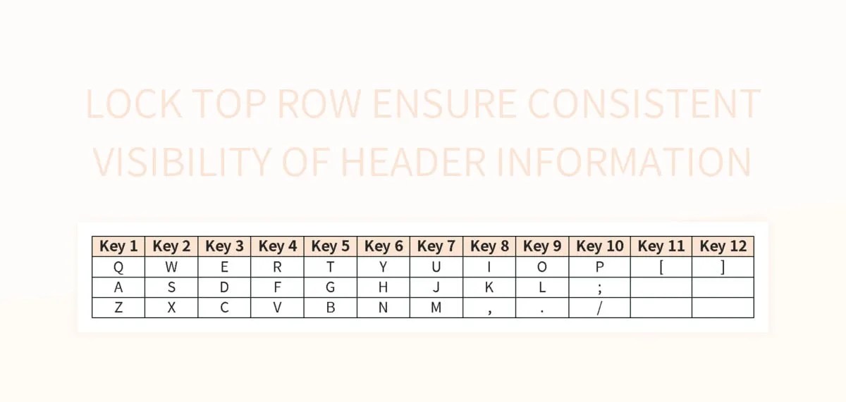 Lock Top Row Ensure Consistent Visibility Of Header Information Excel