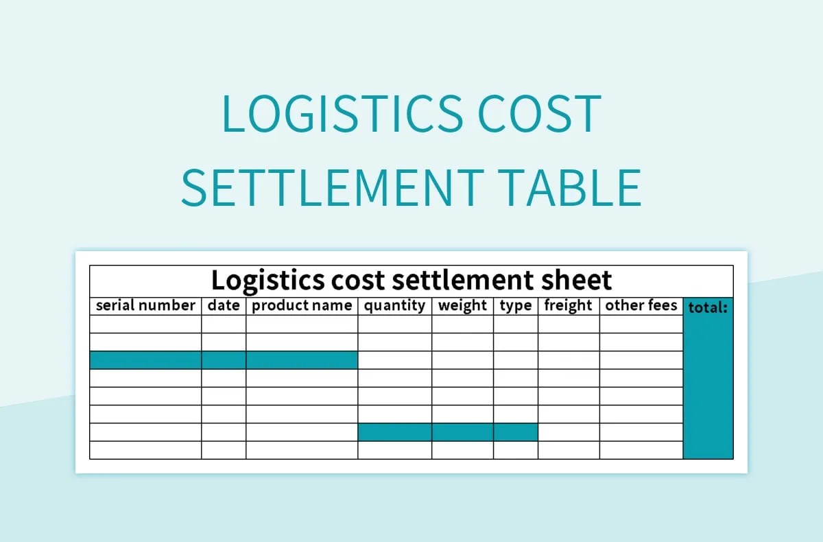 Free Logistics Cost Settlement Form Templates For Google Sheets And