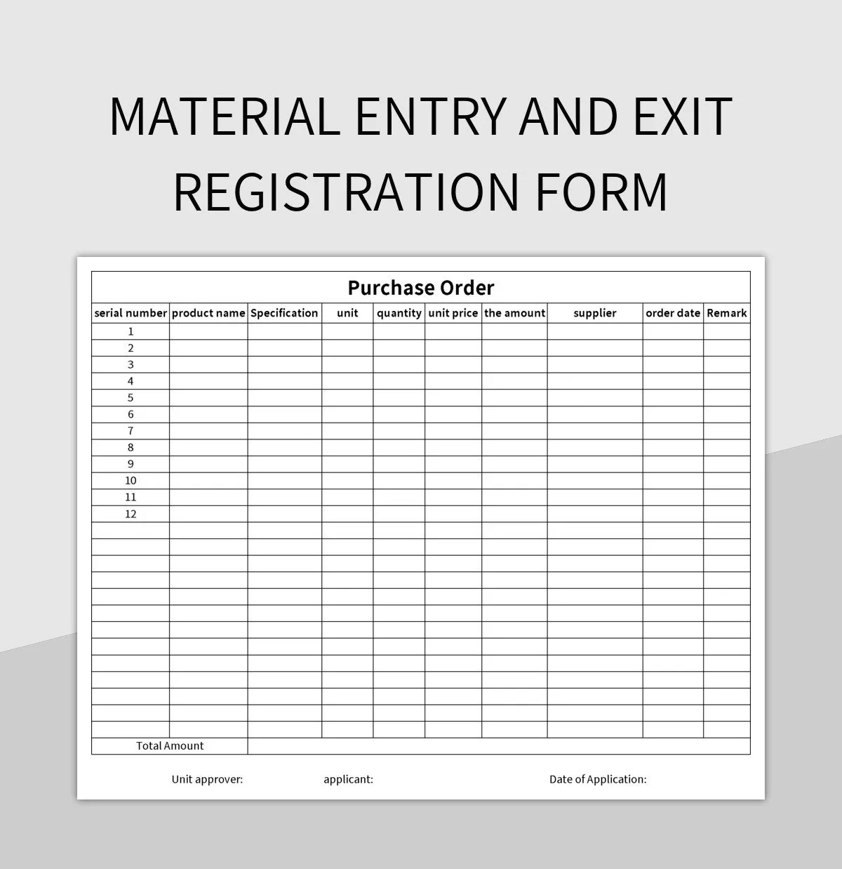 Free Purchase Order Vector Material Templates For Google Sheets And Microsoft Excel Slidesdocs