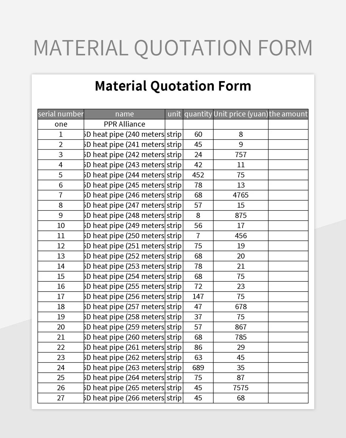 Free Material Quotation Form Templates For Google Sheets And Microsoft